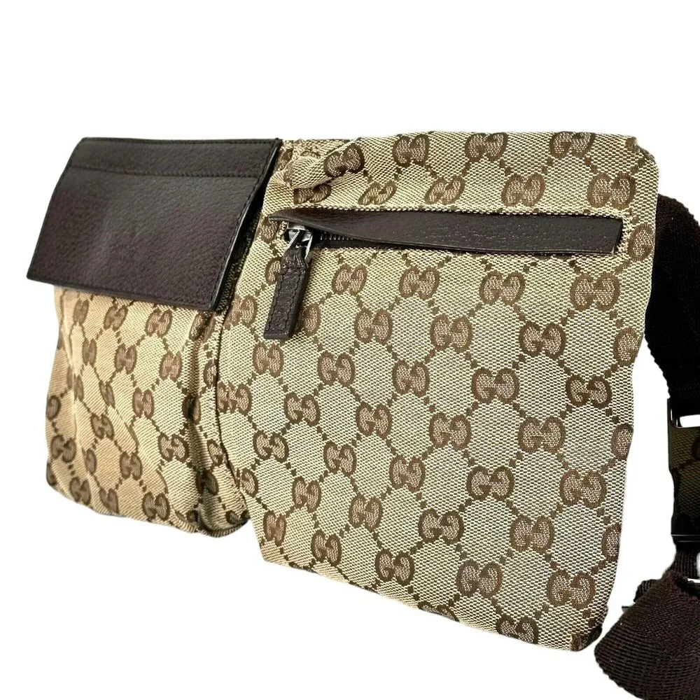 Gucci GG Canvas Web Print Double Pocket BELTBAG